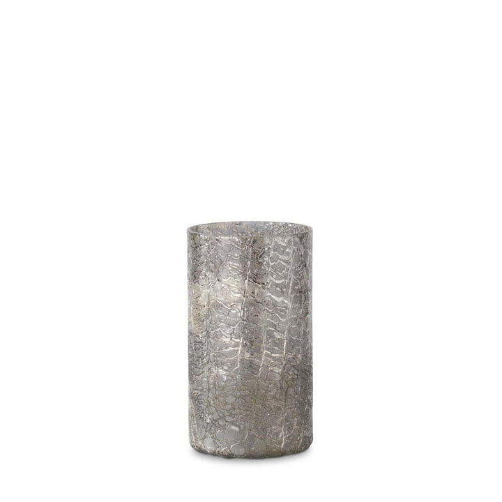 Silver Crackled Glass Vase