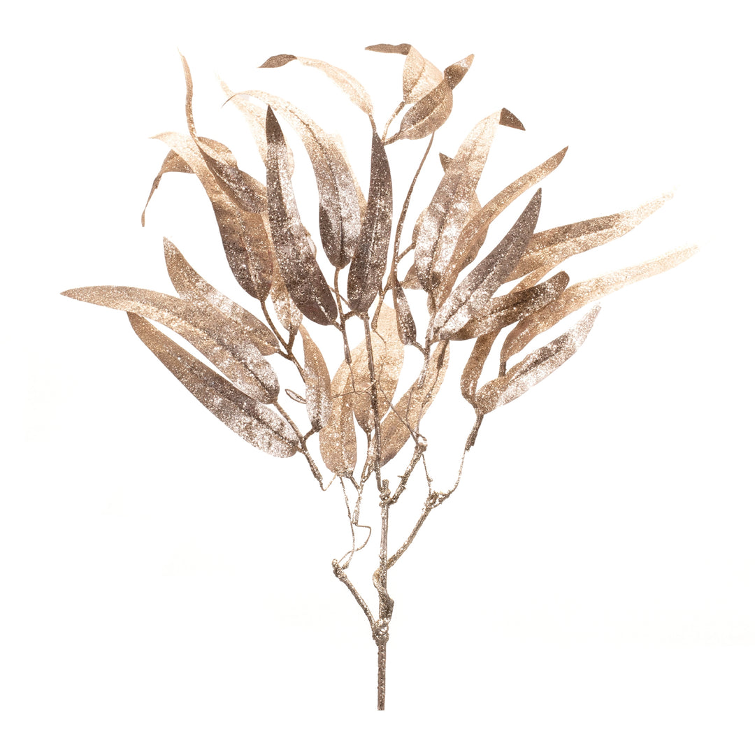 Cream and Brown Eucalyptus Leaf Spray