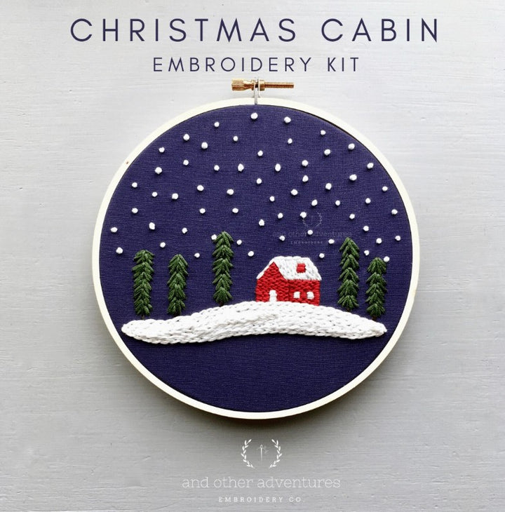 Christmas Cabin Embroidery Kit