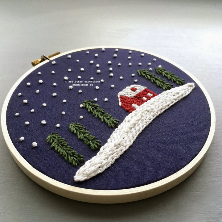 Christmas Cabin Embroidery Kit