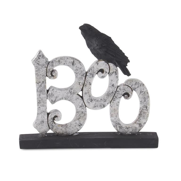Halloween Text and Crow Table Sitter