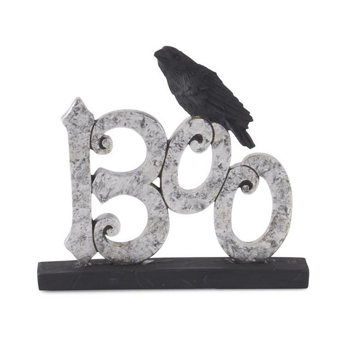 Halloween Text and Crow Table Sitter