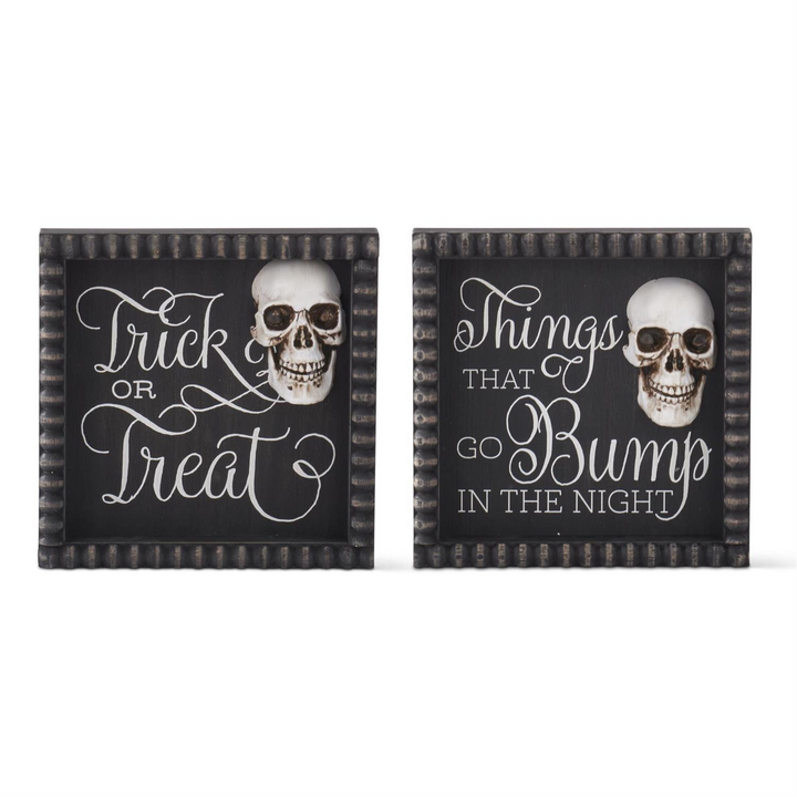 Halloween Skeleton Message Signs