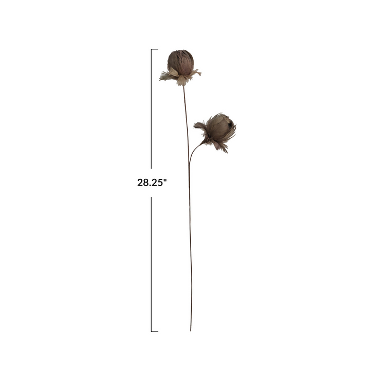 Faux Feather Flower Stem