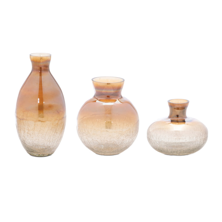 Amber Ombré Glass Vases
