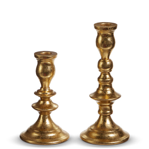 Gold Leaf Taper Candle Sticks
