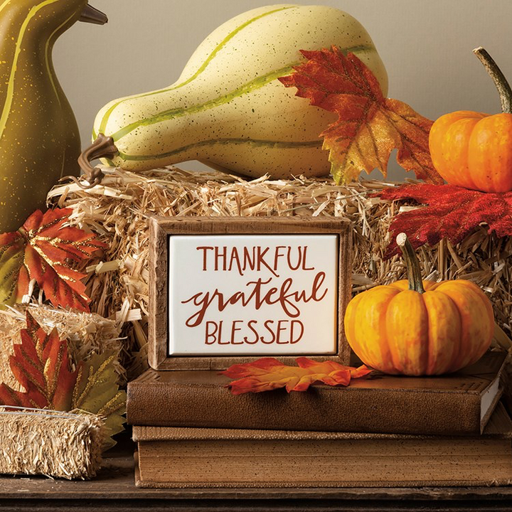 Thankful Grateful Blessed Box Sign Mini,