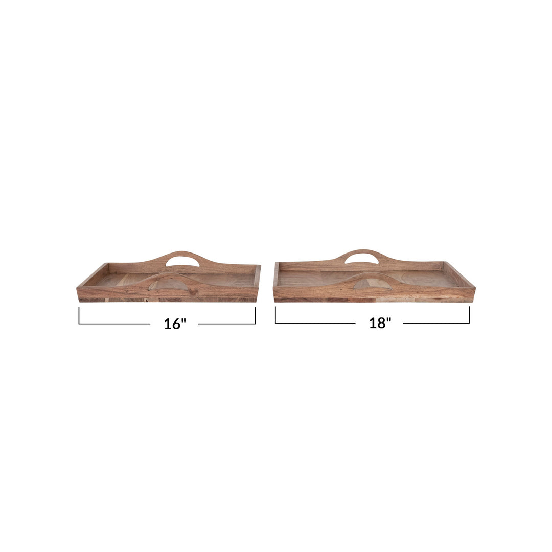 Square Acacia Wood Trays