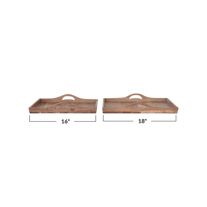 Square Acacia Wood Trays