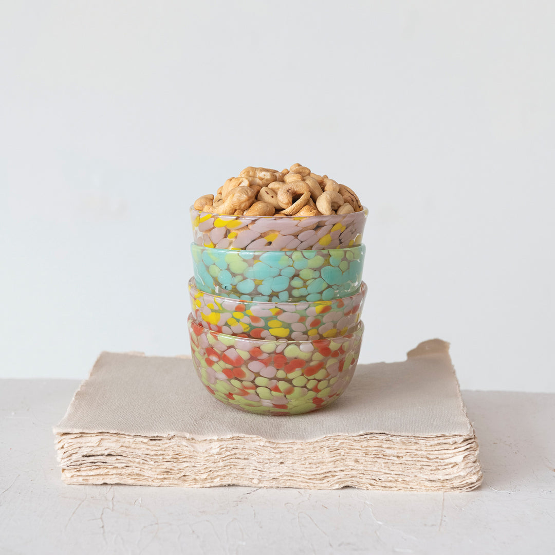 Blown Confetti Glass Bowls