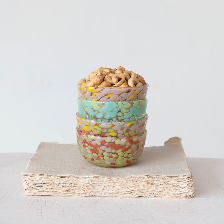 Blown Confetti Glass Bowls