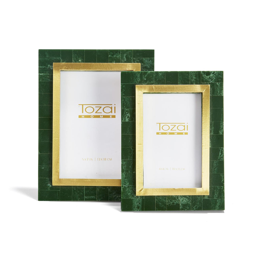 Aventurine Green &amp; Gold Picture Frames