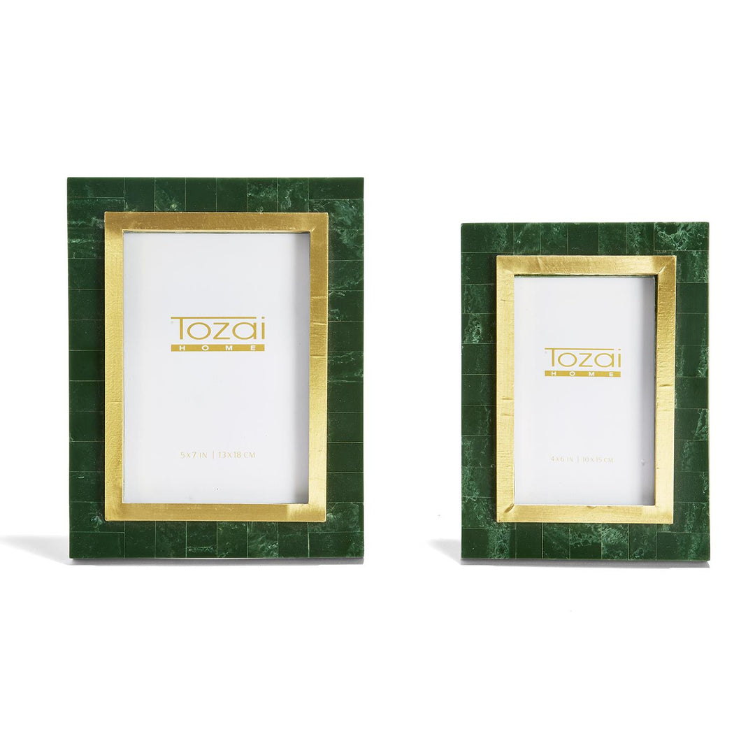 Aventurine Green &amp; Gold Picture Frames