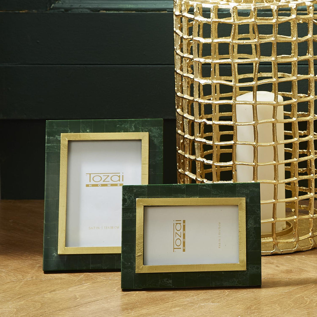 Aventurine Green &amp; Gold Picture Frames