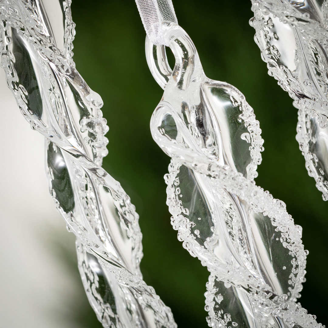 Twisted Glass Icicle Ornaments