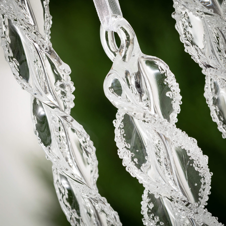 Twisted Glass Icicle Ornaments
