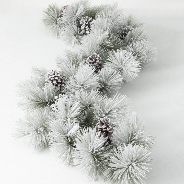 Flocked Pine & Cone Garland