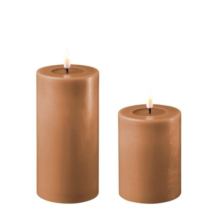 3" Caramel LED Pillar Candles
