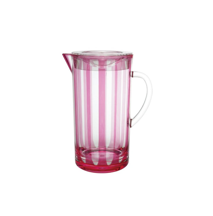 Fuchsia Striped Acrylic Pitcher