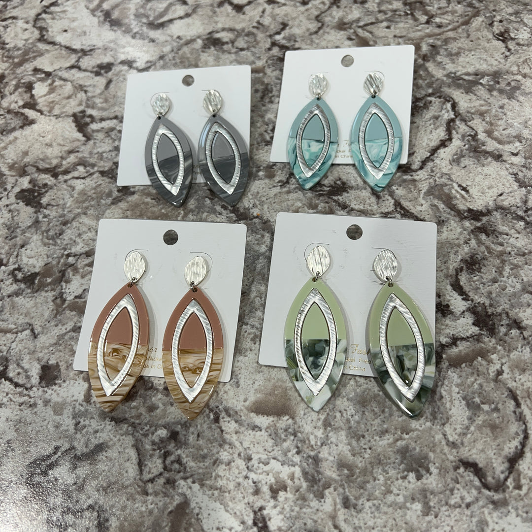 Two Toned Leaf Earrings