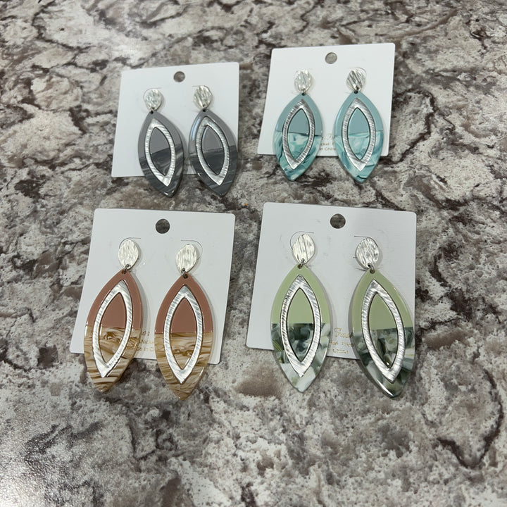 Two Toned Leaf Earrings