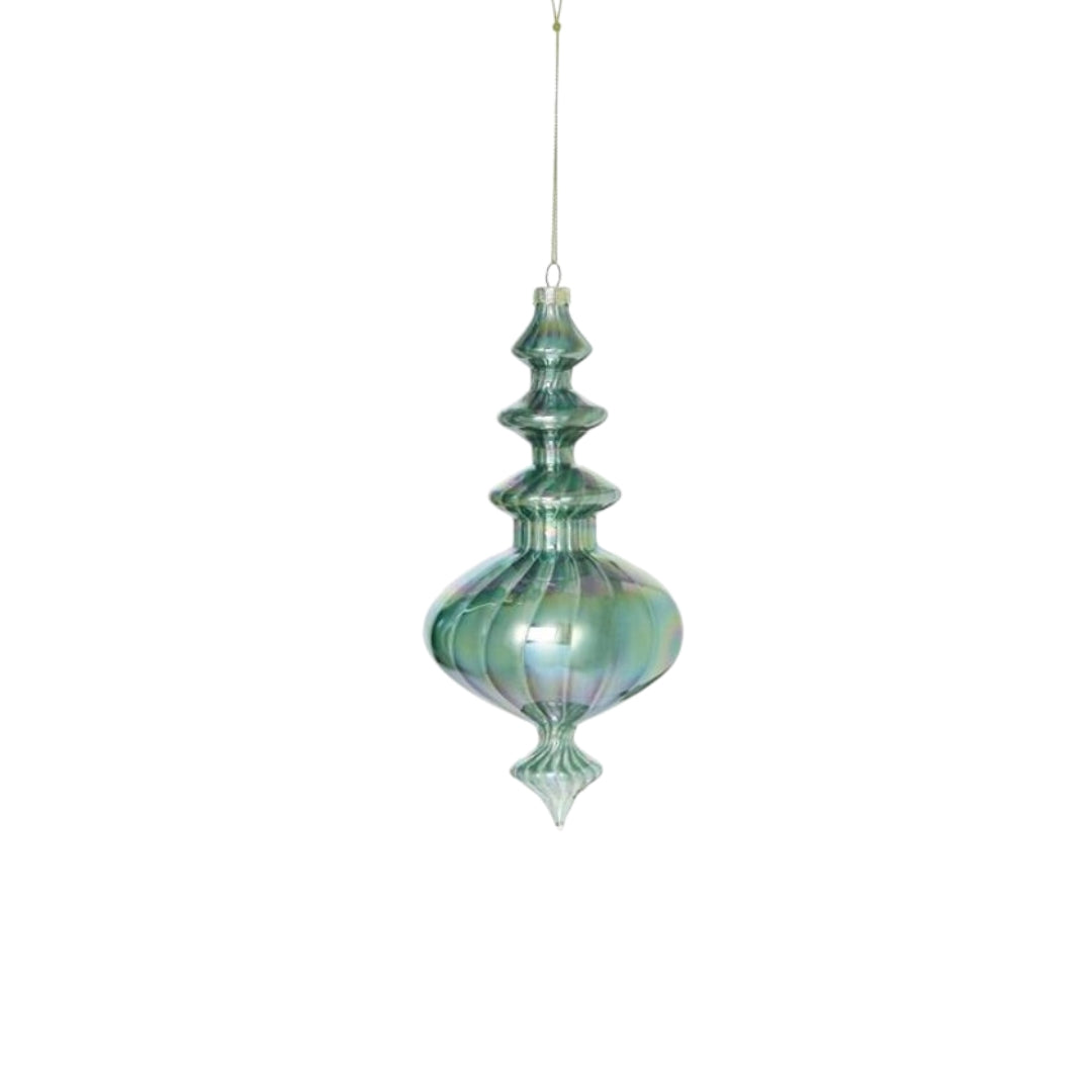 Ice Blue Finial Ornaments