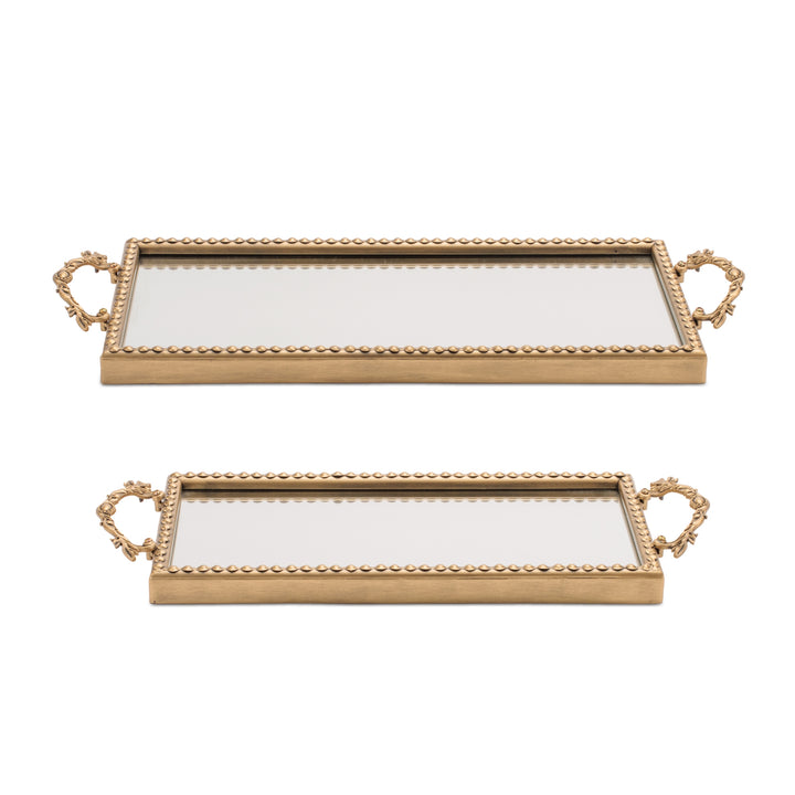 Gold Dot Mirror Tray
