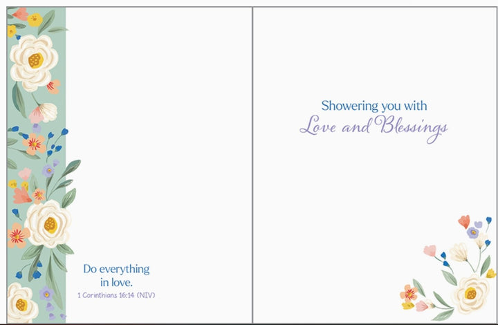 Happy Shower Greeting Card- With Scripture