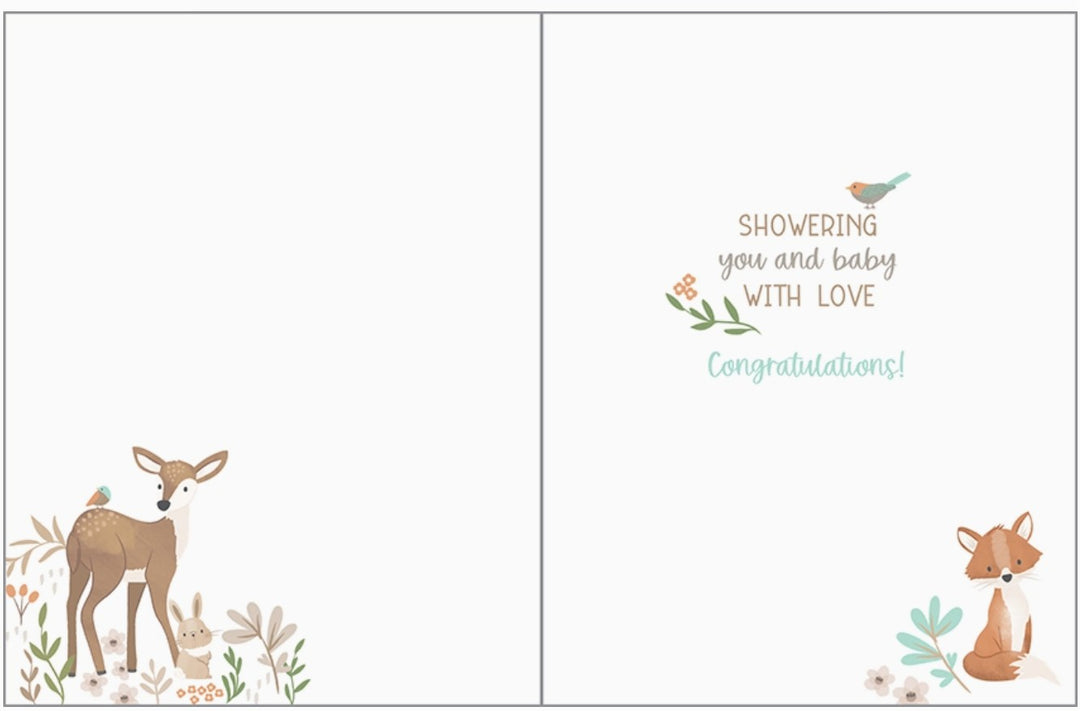 Forest Animals Baby Shower Card