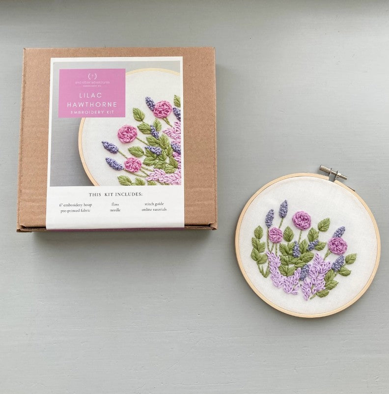 Hawthorne Hand Embroidery Kit-Lilac