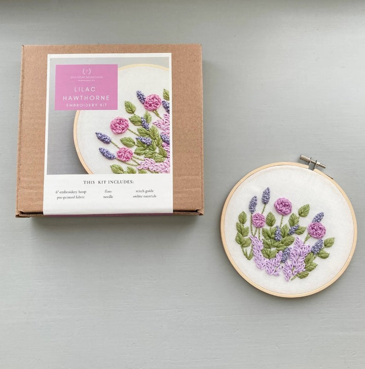 Hawthorne Hand Embroidery Kit-Lilac