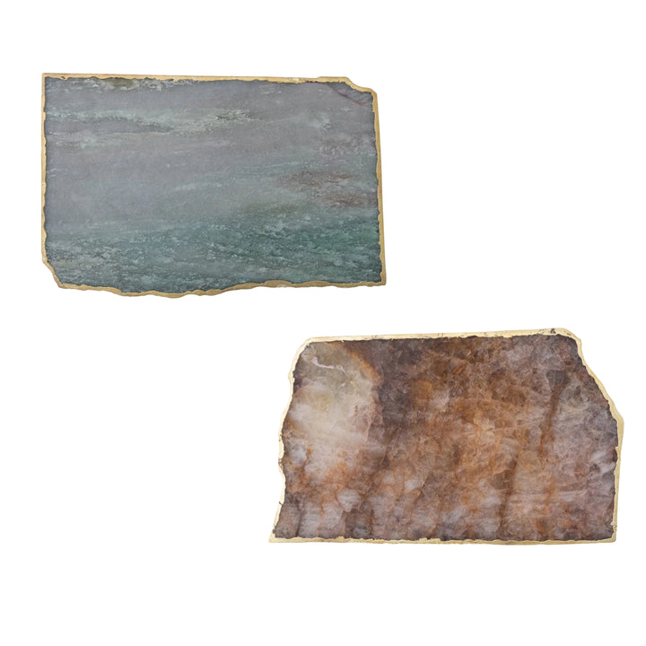 Agate Slab with Gold Electroplated Edge