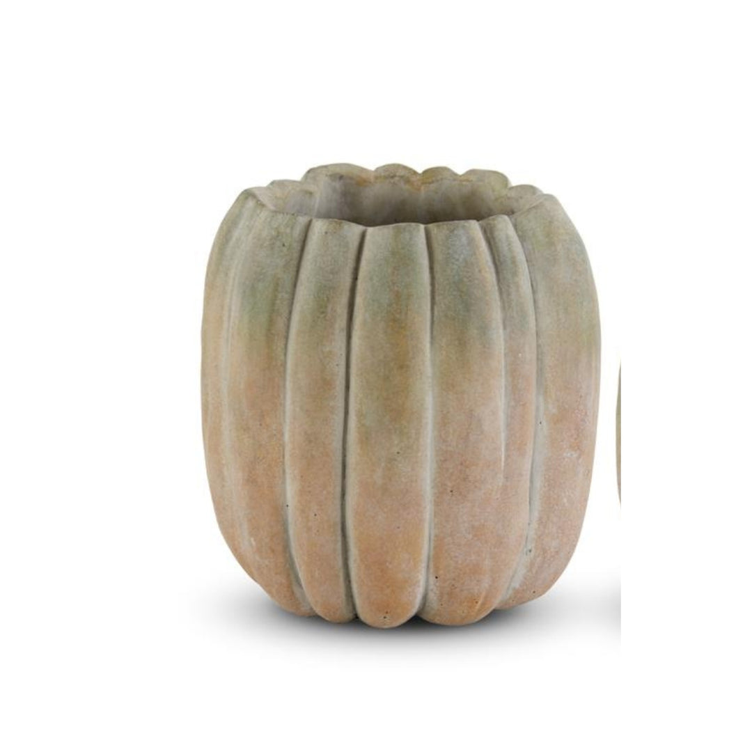 Tall Cement Pumpkin Pots