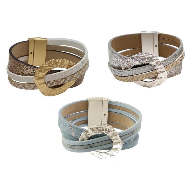 Hammered Metal Loop Magnetic Bracelets