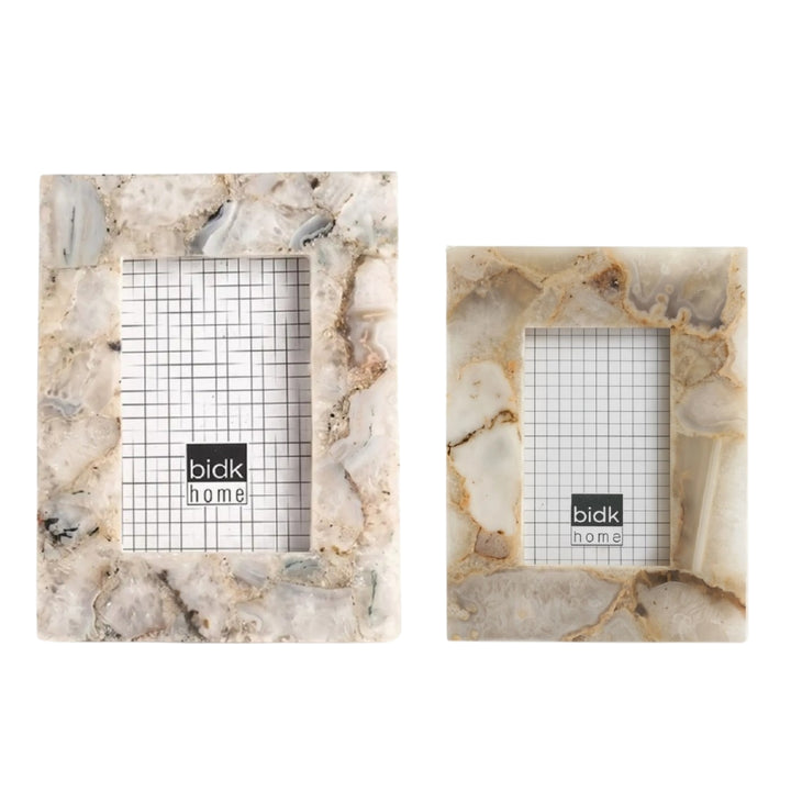 White Agate Photo Frames