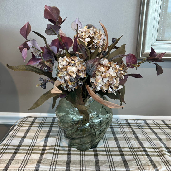Green, Beige, & Purple Hydrangea Instant Arrangement