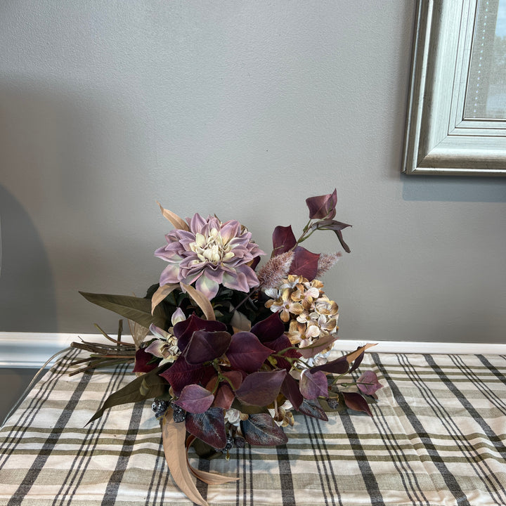 Green, Beige, & Purple Hydrangea Instant Arrangement
