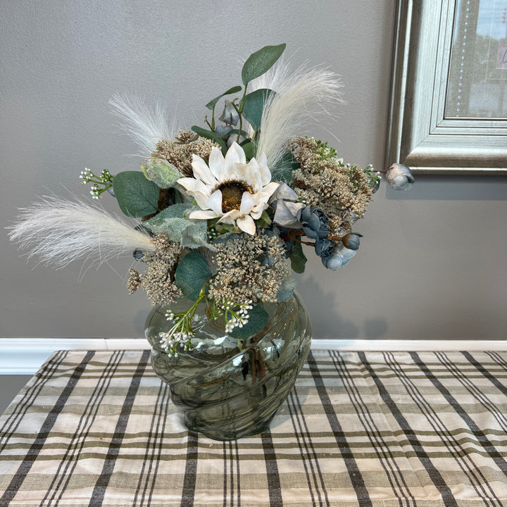Cream & Blue Sunflower Instant Arrangement