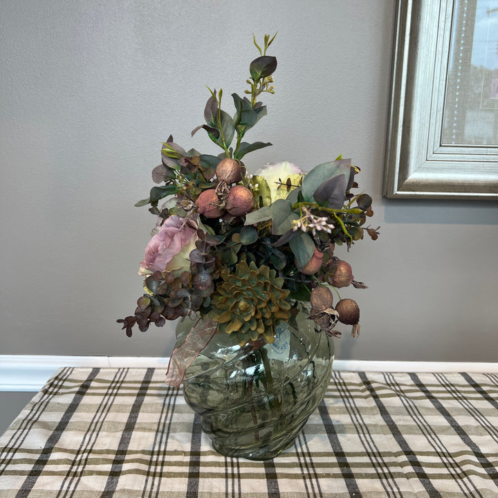 Antique Garden Rose and Artichoke Instant Arrangement