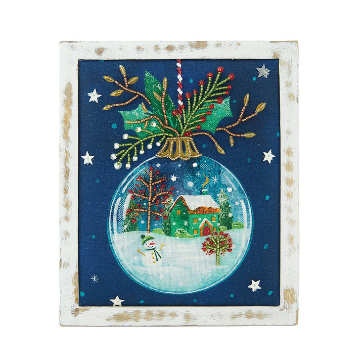 Embellished Snow Globe Ornament Scene Shelf Sitter