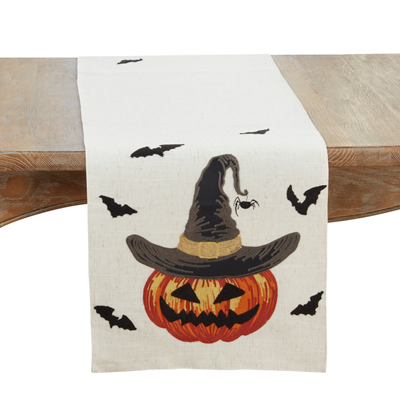 Pumpkin and Bat Table Runner