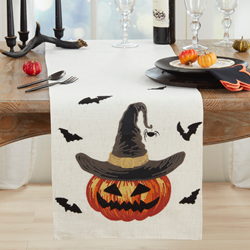 Pumpkin and Bat Table Runner