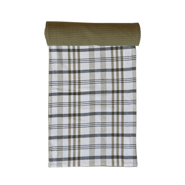 Two-Sided Stonewashed Cotton Table Runner