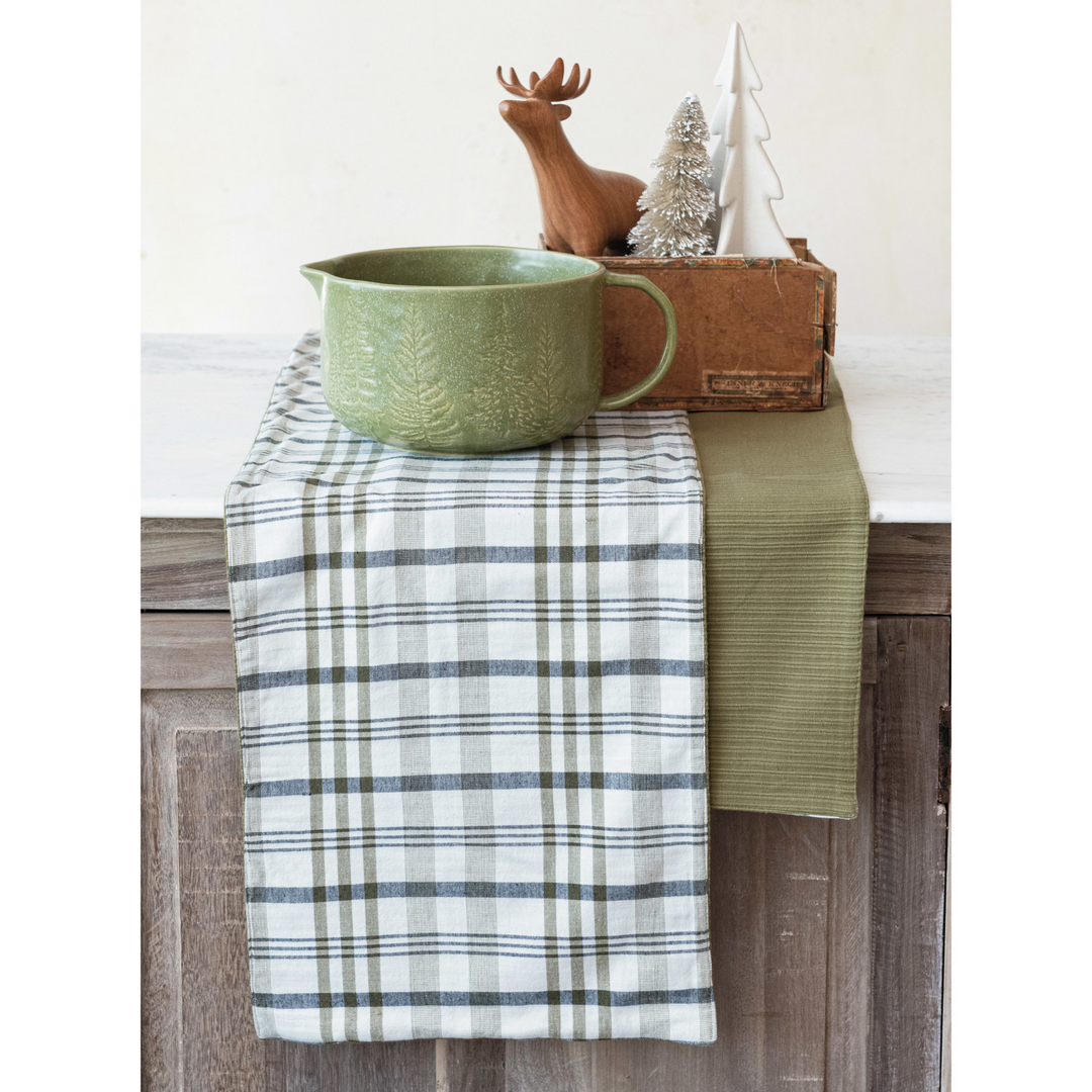 Two-Sided Stonewashed Cotton Table Runner