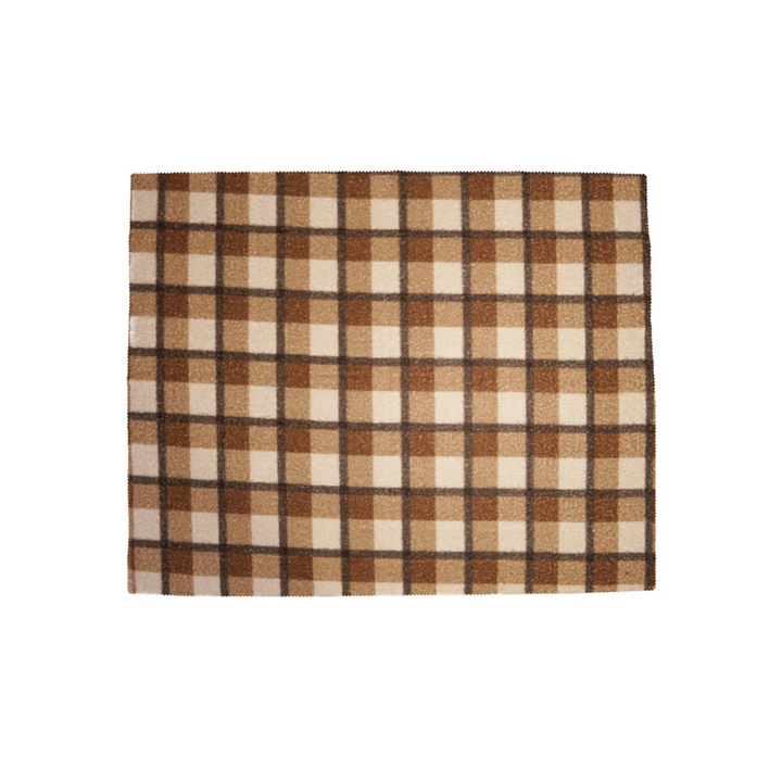 Brown Plaid Faux Sherpa Throw Blanket
