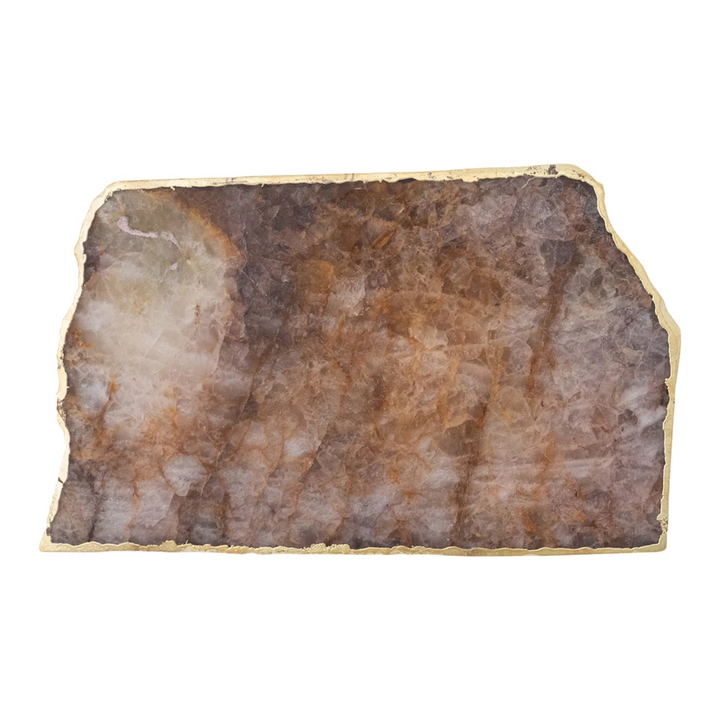 Agate Slab with Gold Electroplated Edge