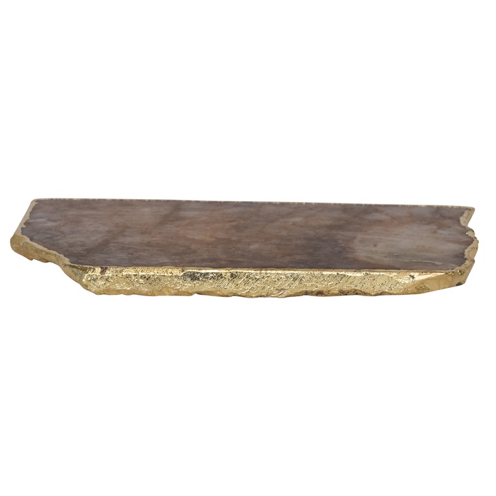 Agate Slab with Gold Electroplated Edge