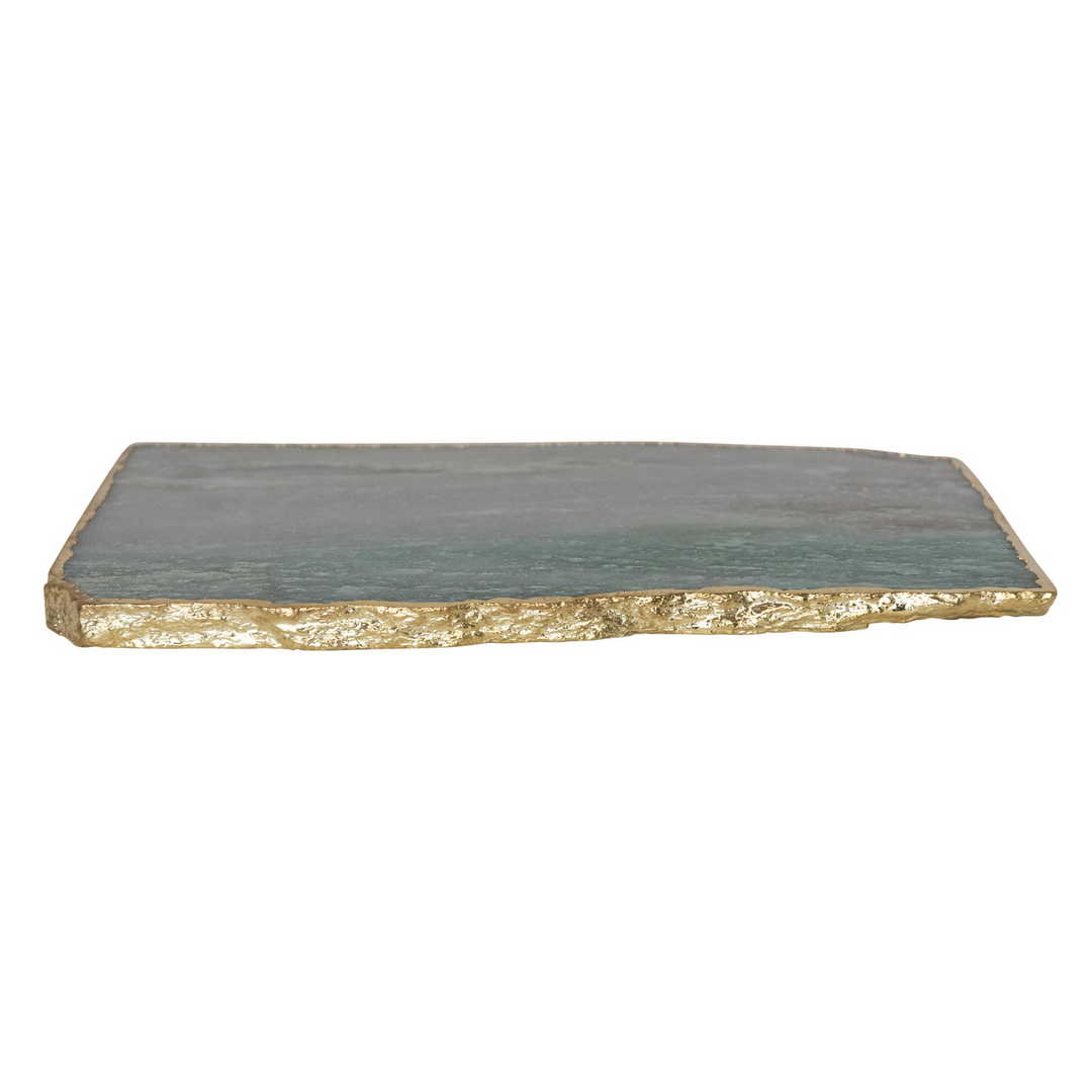 Agate Slab with Gold Electroplated Edge
