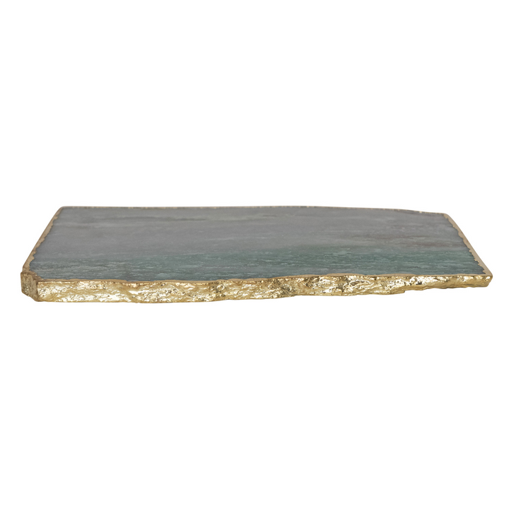 Agate Slab with Gold Electroplated Edge