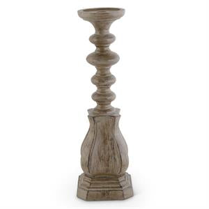 Tan Distressed Resin Taper/Pillar Candleholders